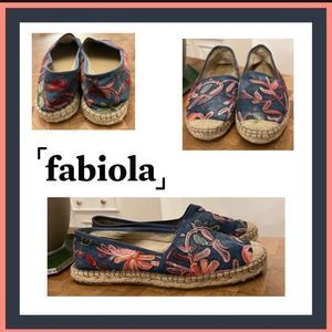 Fabiola’s Handmade in Spain Embroidered Floral Print Espadrilles Size 39